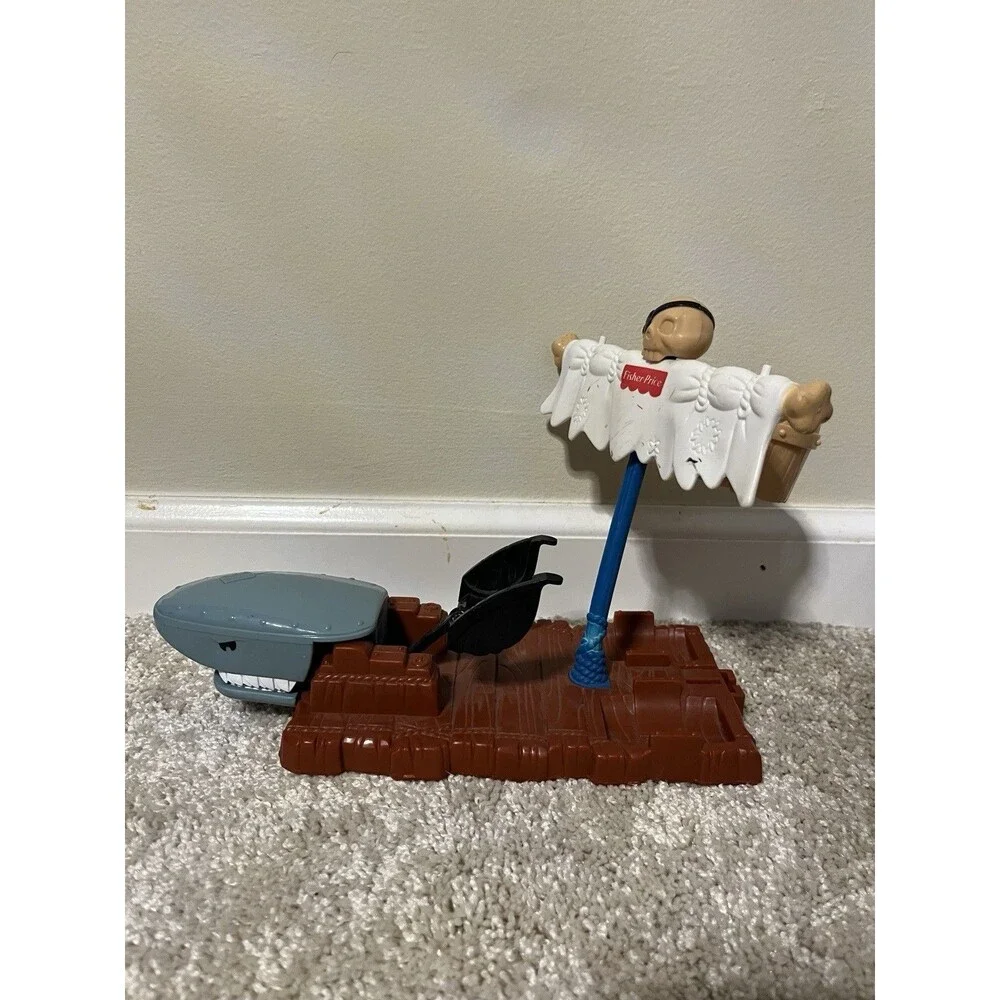 Vtg Fisher Price Great Adventures Boulder Blaster & Shark Raft Almost Complete